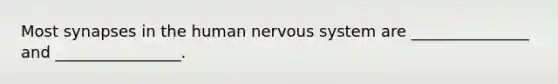 Most synapses in the human nervous system are _______________ and ________________.