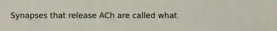 Synapses that release ACh are called what