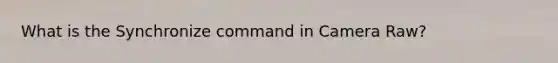 What is the Synchronize command in Camera Raw?
