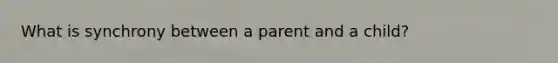 What is synchrony between a parent and a child?