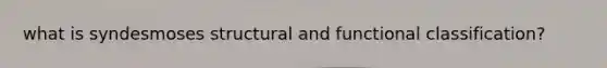 what is syndesmoses structural and functional classification?