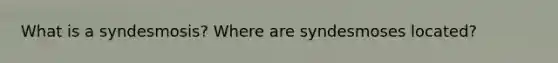 What is a syndesmosis? Where are syndesmoses located?