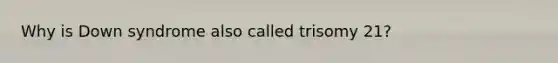 Why is Down syndrome also called trisomy 21?