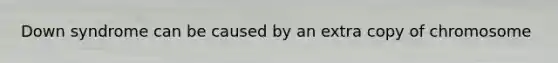 Down syndrome can be caused by an extra copy of chromosome