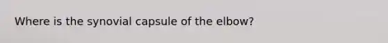 Where is the synovial capsule of the elbow?