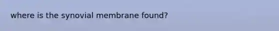 where is the synovial membrane found?