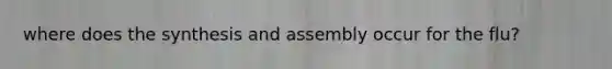 where does the synthesis and assembly occur for the flu?