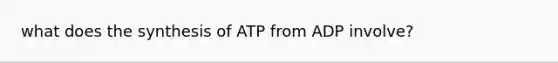 what does the synthesis of ATP from ADP involve?