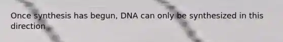 Once synthesis has begun, DNA can only be synthesized in this direction