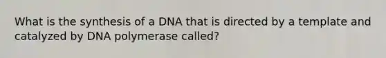 What is the synthesis of a DNA that is directed by a template and catalyzed by DNA polymerase called?