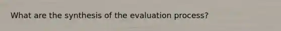 What are the synthesis of the evaluation process?