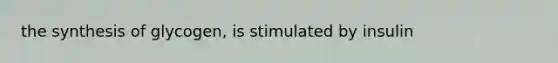 the synthesis of glycogen, is stimulated by insulin
