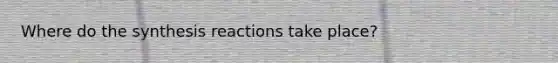 Where do the synthesis reactions take place?