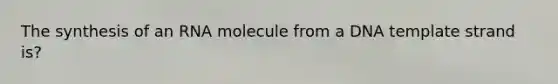 The synthesis of an RNA molecule from a DNA template strand is?