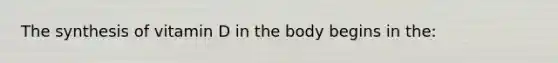 The synthesis of vitamin D in the body begins in the: