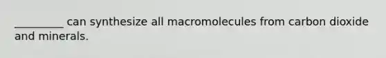 _________ can synthesize all macromolecules from carbon dioxide and minerals.