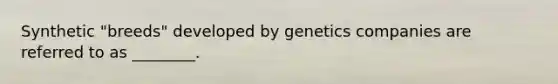 Synthetic "breeds" developed by genetics companies are referred to as ________.