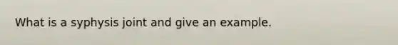 What is a syphysis joint and give an example.