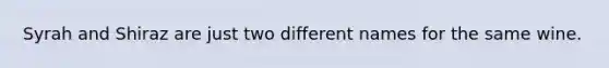 Syrah and Shiraz are just two different names for the same wine.
