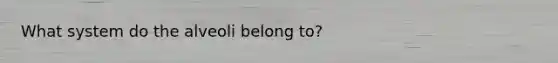What system do the alveoli belong to?