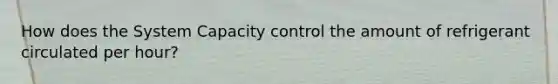 How does the System Capacity control the amount of refrigerant circulated per hour?