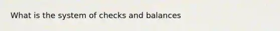 What is the system of checks and balances