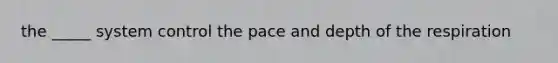 the _____ system control the pace and depth of the respiration