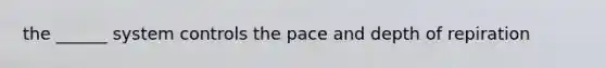 the ______ system controls the pace and depth of repiration