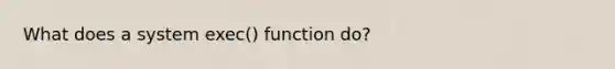 What does a system exec() function do?