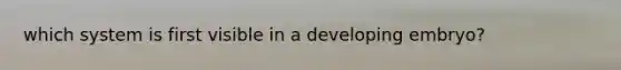 which system is first visible in a developing embryo?