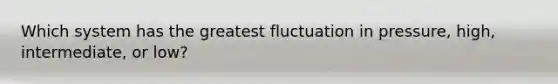 Which system has the greatest fluctuation in pressure, high, intermediate, or low?