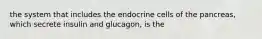 the system that includes the endocrine cells of the pancreas, which secrete insulin and glucagon, is the