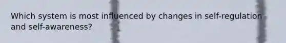 Which system is most influenced by changes in self-regulation and self-awareness?