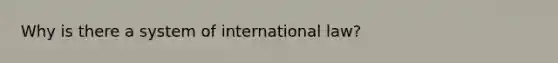 Why is there a system of international law?