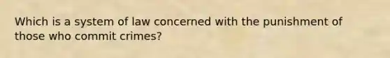 Which is a system of law concerned with the punishment of those who commit crimes?