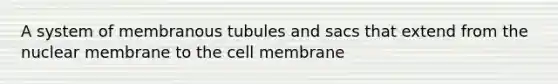 A system of membranous tubules and sacs that extend from the nuclear membrane to the cell membrane