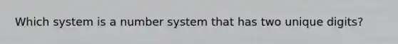 Which system is a number system that has two unique digits?