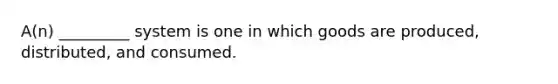 A(n) _________ system is one in which goods are produced, distributed, and consumed.