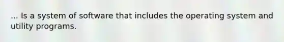 ... Is a system of software that includes the operating system and utility programs.