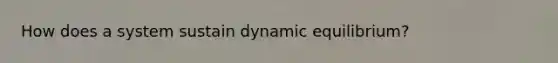 How does a system sustain dynamic equilibrium?