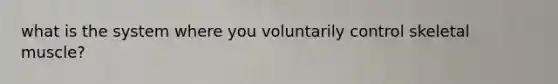 what is the system where you voluntarily control skeletal muscle?