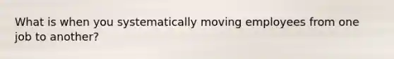 What is when you systematically moving employees from one job to another?