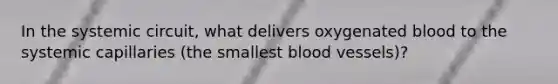 In the systemic circuit, what delivers oxygenated blood to the systemic capillaries (the smallest blood vessels)?