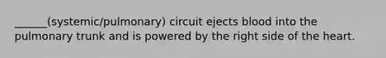 ______(systemic/pulmonary) circuit ejects blood into the pulmonary trunk and is powered by the right side of the heart.