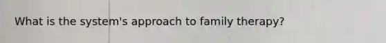 What is the system's approach to family therapy?