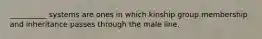 __________ systems are ones in which kinship group membership and inheritance passes through the male line.