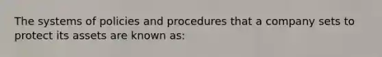 The systems of policies and procedures that a company sets to protect its assets are known as: