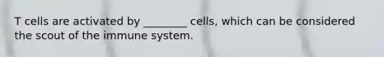 T cells are activated by ________ cells, which can be considered the scout of the immune system.