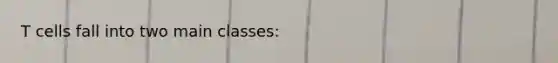 T cells fall into two main classes: