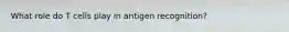 What role do T cells play in antigen recognition?